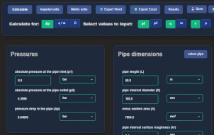 Online pipe flow calculator